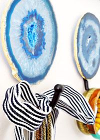 DIY Agate Slice Wall Hooks