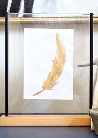 DIY Gold Leaf Feather Art