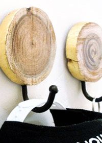 DIY Gold Leaf Wood Slice Wall Hook