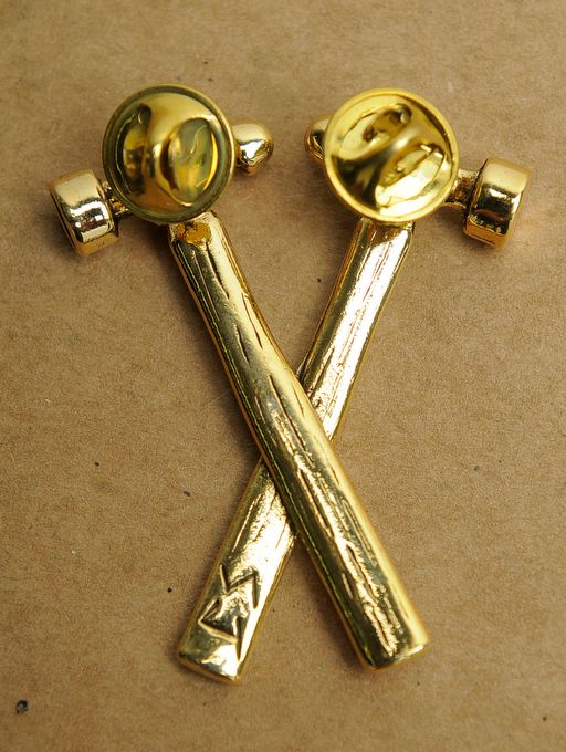 Hells Angels Tucson, AZ USA Gold Double Ball Peen Hammer Pin Wood