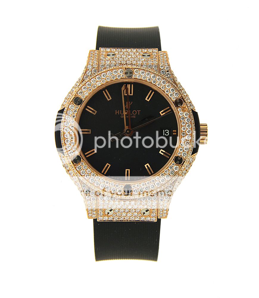 hublot classic fusion red gold with diamond case 38mm