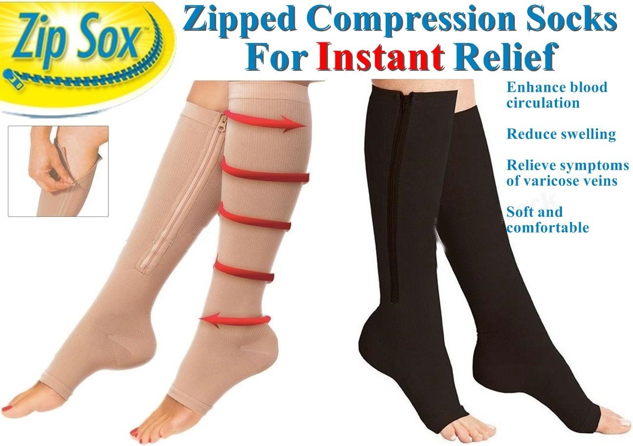 Zip up compression socks, zipped, Varicose Veins Flight Travel